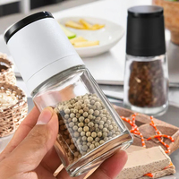 Pot de stockage d'épices en verre vide-Mini moulin à sel et à poivre pour la cuisine à domicile