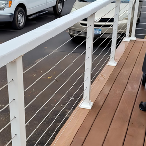 Chất lượng cao trang trí Trắng tráng hợp kim nhôm lan can Dây cáp lan can hàng rào nhôm cho ban công sân vườn - Product Image 2