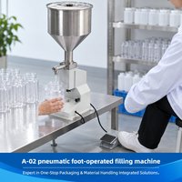 Machine de remplissage pneumatique à pédale A-02 pour crème, sauce, miel, pots et bouteilles 5-50ml 10-100ml