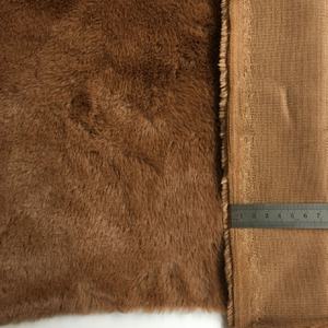 10 мм ворс, однотонная окрашенная плюшевая ткань, коричневая искусственная синтетическая искусственная плюшевая ткань из искусственного кроличьего меха - Product Image 4