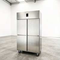 Lemari Pendingin Vertikal Komersial 4 Pintu, Pendingin Udara, Kulkas, Chiller, Kontrol Digital, Sistem Defrost Otomatis untuk