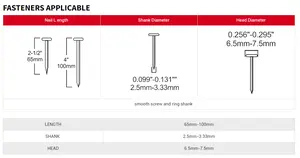 Venta de fábrica <span class=keywords><strong>Clavadora</strong></span> de bobina <span class=keywords><strong>neumática</strong></span> Pistola de clavos de aire de 100MM - Product Image 4