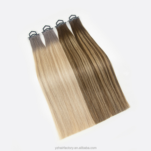 Extensions de cheveux humains Genius Weft à double brin, fines, nouées à la main, invisibles, avec cuticules intactes, cheveux vierges Remy - Product Image 3