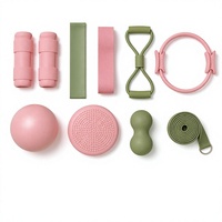 Kit de Pilates Antidérapant Marque Blanche, Pack de 10 Pièces en Gros avec Bande de Résistance et Poids de Cheville, Faible MOQ, OEM ODM