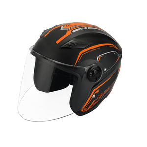 <span class=keywords><strong>Casque</strong></span> de <span class=keywords><strong>moto</strong></span> avec visière en ABS, rond à motif de requin noir 3/4 pour voiture électrique - Product Image 3
