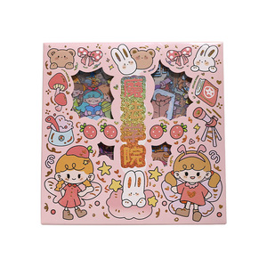 Kawaii ชุดสติกเกอร์ตกแต่งสัตว์เลี้ยง,100แผ่นสติกเกอร์การ์ตูนน่ารักวางแผนสมุดติดรูป DIY สำหรับเครื่องเขียนไดอารี่เด็ก - Product Image 1