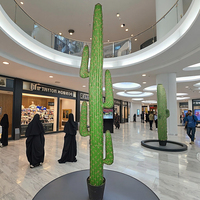 Grandes plantes artificielles de cactus PE de luxe en stock, hauteur 206cm, herbe en plastique, haute assurance pour paysage extérieur, mariage