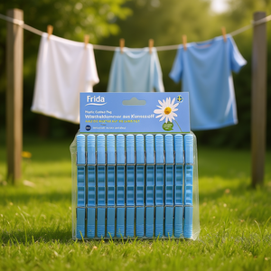 Pinzas de Plástico Frida para Ropa, 24 Piezas, Azules, Duraderas, para Uso en Exteriores - Product Image 3