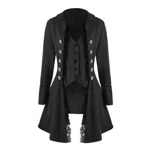 Women's Gothic Medieval Corset Victorian Halloween Costume Coat Jacket