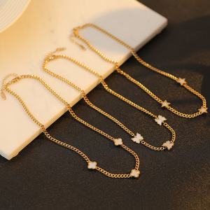 Daicy colar à prova d' água, conjunto de joias com bracelete e cordão, dourado e prateado, de aço inoxidável, corrente cubana - Product Image 5