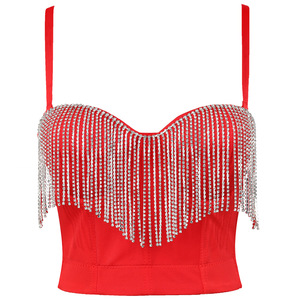 2022 da donna Sexy corsetto Top Bustier abbigliamento da discoteca corto con Top eleganti da ragazza in strass - Product Image 6