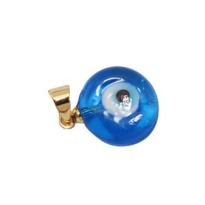 JF7383 placcato in oro Murano multicolore vetro glassa cristallo occhi malvagi moneta rotondo Charm amuleto protettivo portafortuna ciondolo - Product Image 5