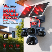 Caméra solaire longue portée Wistino 4 objectifs Aov 4G 6 moteurs Panneau solaire 16W Vision nocturne double lumière 16MP Batterie 16000mAh