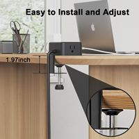 Prise de bureau à fixation par pince avec 4 prises CA, charge rapide PD 20W, mini hub d'alimentation de table 125V avec pince amovible pour meubles