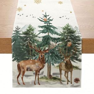 Chemin de table de Noël motif flocons de neige, nappe pour la maison, salle à manger, fête, décoration de table de Noël, cadeau - Product Image 4