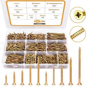 Tapping Screws 825pcs Set Carbon Steel Countersunk Head Phillips Wood Screws Imperial Size - Product Image 1