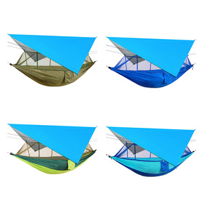 Trọng Lượng Nhẹ Xách Tay Cắm Trại Võng Và Lều Mái Hiên Mưa Bay Tarp Chống Thấm Nước Muỗi Lưới Võng Tán 210T Nylon Võng - Product Image 5