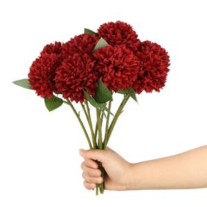 Bola de Crisantemo Artificial, Flor de Seda Roja, Decoración para Bodas, Decoración para el Hogar, Accesorio de Alta Simulación Reutilizable - Product Image 5
