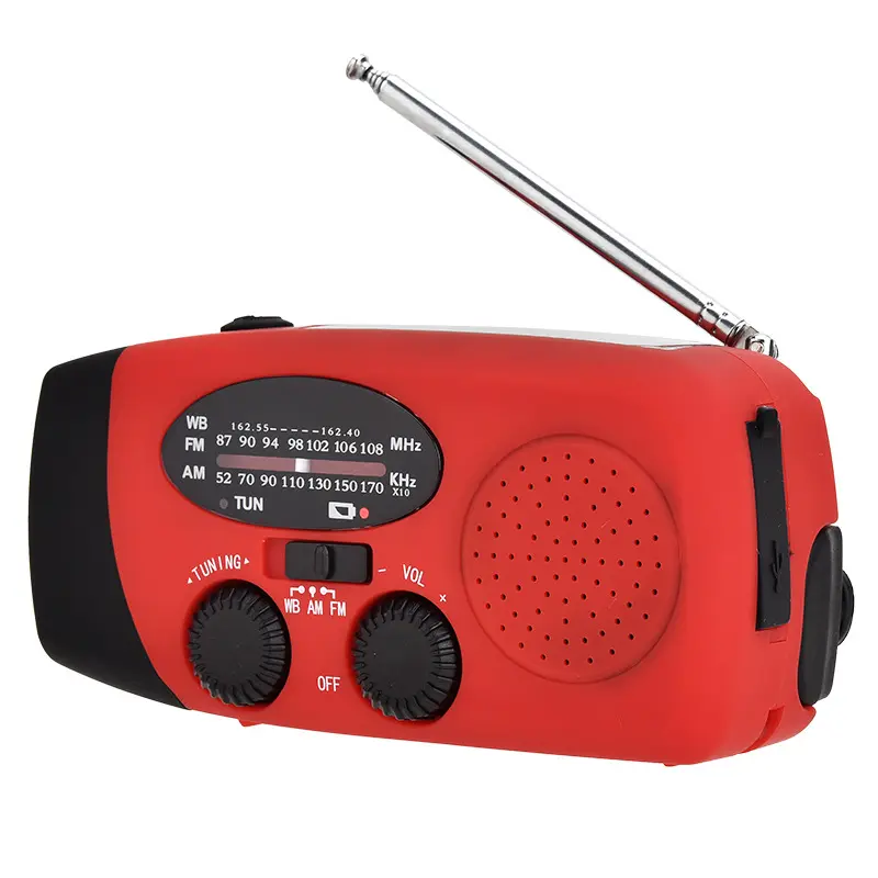 Emergency Hand Crank AM/FM NOAA Weather Radio Hurricane Supplies IPX6 Waterproof Solar Portable Survival Radio with SOS Alarm 12