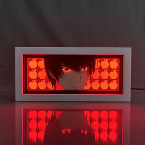 Boîte à lumière en bois avec cadre en bois, découpe au laser, boîte à lumière manga, lumière LED de nuit, Yagami pour la décoration de la chambre, lampe de bureau - Product Image 4
