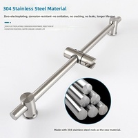 Support mural réglable en hauteur pour douche pluie, en acier inoxydable brossé 304, sans perçage, design moderne et minimaliste, accessoire de salle de bain