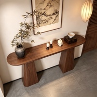 Table console étroite en bois massif traditionnel, écologique et durable, pour salon, hôtel, appartement