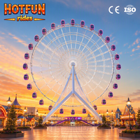 Grande Roue Panoramique Réelle pour Parc d'Attractions, 46m, Équipement d'Amusement Extérieur avec Lumières Colorées, à Vendre