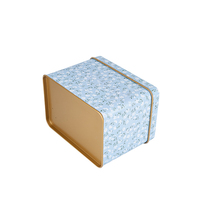 Boîte en fer blanc rectangulaire de luxe personnalisée avec couvercle, pour sachets de thé, biscuits, avec inserts pour emballage cadeau