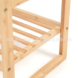 Simple, multi-layer bamboo shoe <b>rack</b>, economical household dustproof shoe cabinet, solid wood space-saving storage <b>shelf</b>, - Product Image 3