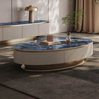 Table basse Table centrale et meuble TV ensemble tiroir en acier inoxydable salon marbre nouveauté luxe
