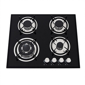 Table de cuisson à gaz encastrable 4 brûleurs OEM ODM personnalisée 60 cm, panneau en verre trempé 8 mm, GPL/GN, pour cuisine domestique, avec sécurité anti-extinction de flamme - Product Image 1