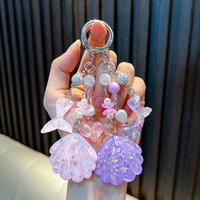 Ornement scintillant en acrylique en forme de queue de poisson avec coquille à paillettes pour femmes, pour coque de téléphone, sac, décoration cadeau, cordon de téléphone à paillettes