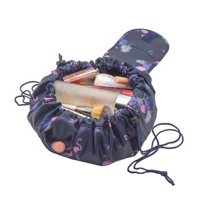 One-Step <b>Drawstring</b> <b>Toiletry</b> Organizer Flat Makeup <b>Bag</b> for Women Girls - Product Image 1