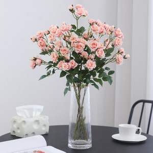 Petit <span class=keywords><strong>bouquet</strong></span> <span class=keywords><strong>de</strong></span> <span class=keywords><strong>roses</strong></span> artificielles <span class=keywords><strong>de</strong></span> 50 cm, ornements floraux pour accessoires <span class=keywords><strong>de</strong></span> photographie <span class=keywords><strong>de</strong></span> mariage et décoration <span class=keywords><strong>de</strong></span> salon - Product Image 1