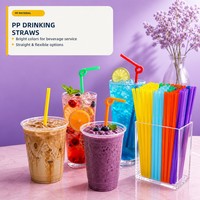 Pailles en plastique compostables à faible MOQ, couleur naturelle, pour accessoires de fête et de bar écologiques, biodégradables en vrac