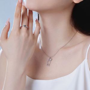 Dylam Dainty Selected S925 Silver Rhodium 18K Gold Plated Link <b>Chain</b> Triangle 5A Zirconia Hollow Fish Pendant Jewelry Necklaces - Product Image 4