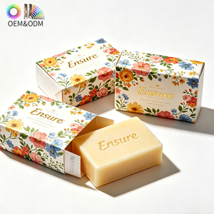 Boîte à savon en carton blanc de haute qualité, OEM personnalisée, écologique, en matériaux recyclés, avec estampage à chaud doré - Product Image 1