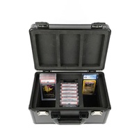 Hochwertige Aluminium-Sammelkarten-Aufbewahrungsbox mit 3 Fächern, BGS- und SGC-kompatibel, wasserdicht, mit Knopfverschluss, für Trading Cards