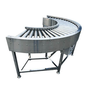 Máquina transportadora de torneado curvo de acero inoxidable OEM, transportador de rodillos para uso en transportadores de construcción de la industria del cemento - Product Image 3