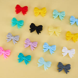 2024 vente chaude Bowknot forme perle à mâcher bricolage sucette chaînes accessoires sans BPA bébé Silicone perles focales - Product Image 6