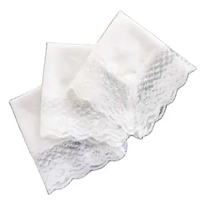 Носовые платки OEM под заказ свадебные белые кружевные носовые платки для женщин