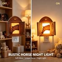 Lampe de chevet LED vintage rustique en forme d'écurie de cheval, à capteur, pour chambre à coucher, vente en gros