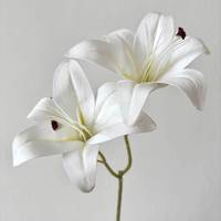 Flor Artificial Realista de Lirio de Doble Cabeza, PVC, Moderna, para Decoración de Bodas, Hoteles, Hogares, Fiestas y Eventos, Impresa en 3D