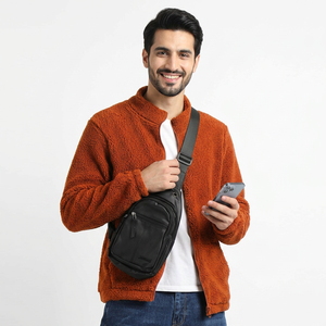 Men's Stylish Sherpa <b>Jacket</b> for Winter Customized Logo Printed Made of Warm <b>Sheep</b> <b>Skin</b> Denim Fabric - Product Image 1