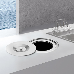 Ba mảnh nhúng nắp lật tối giản treo xô đặt thép không gỉ nhà bếp chất thải Thùng Rửa lưu vực xuyên biên giới - Product Image 4