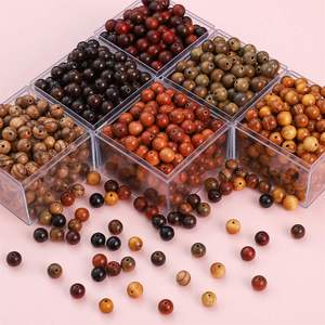 50 perles rondes en bois de 8 mm, couleurs assorties, pour artisanat DIY, bracelets, en bois de thuya, bois de santal, bois de poirier noir birman - Product Image 4