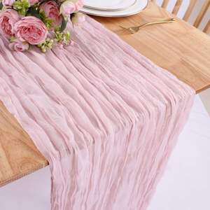 Nappe en gaze en gros, couleur ivoire nude, pour décoration de table de mariage bohème rustique, 14 couleurs - Product Image 3