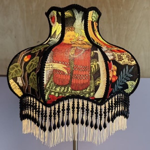 Abat-jour moderne fait main avec franges perlées noires, couverture décorative festonnée vintage pour l'éclairage domestique - Product Image 5