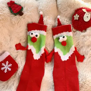 custom made design Holding Hands Sock Christmas Gift new year's magnetic socks for Men women Kids Family