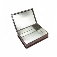 Boîte d'emballage en métal à couvercle à charnière rabattable vintage haut de gamme personnalisée pour les vêtements de cadeau de bonbons de biscuit au chocolat